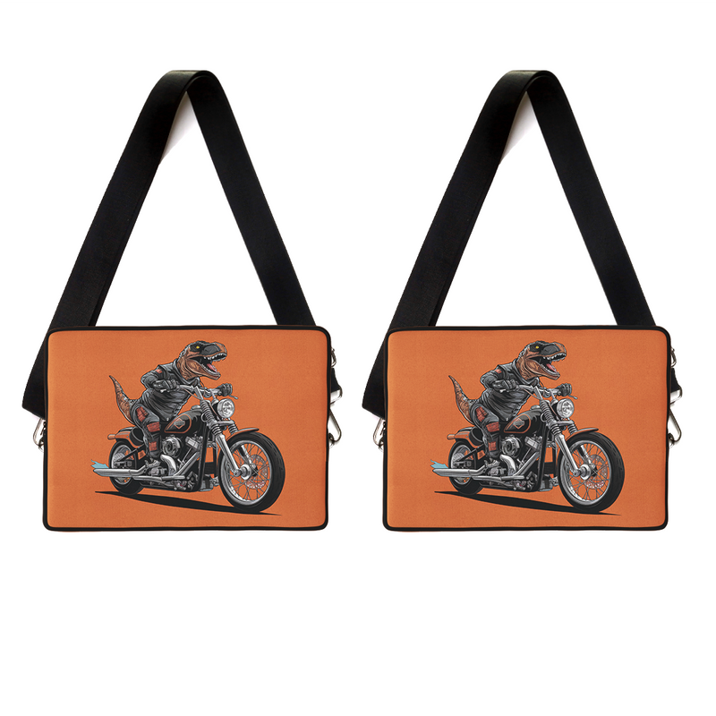Dinosaur On Motorcycle Laptop Sleeve