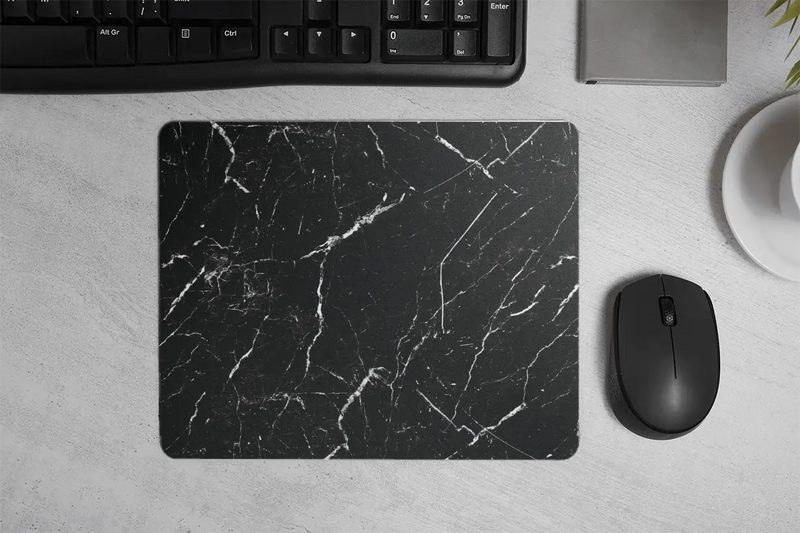 Black Marbel Mouse Pad
