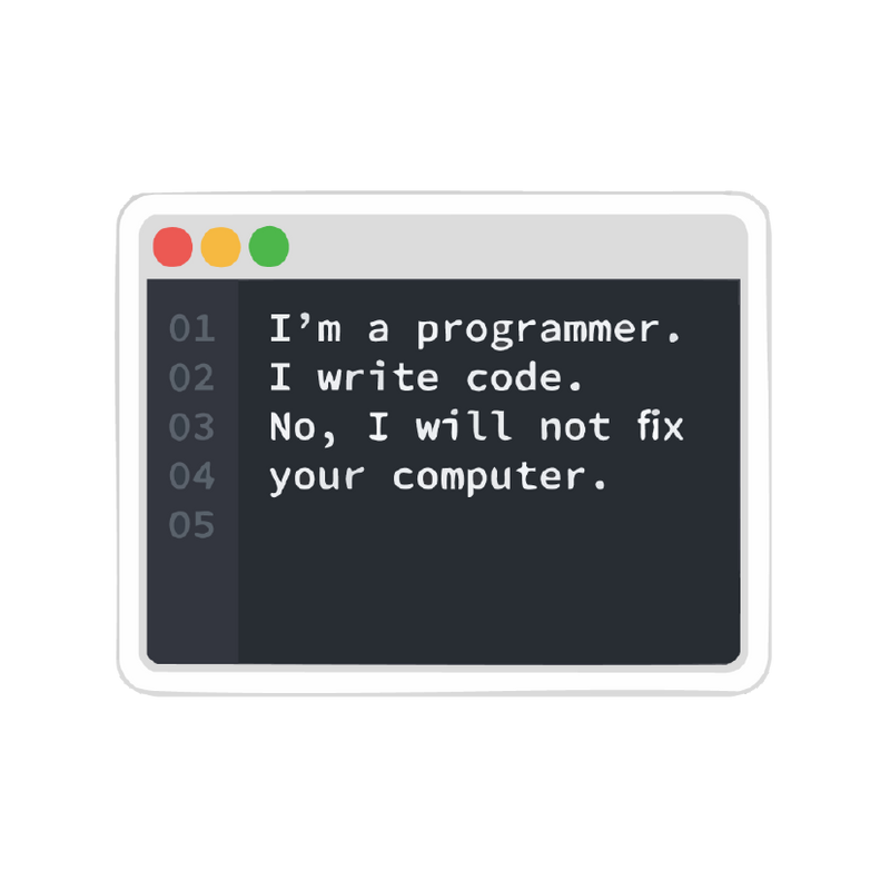 I Write Code Sticker